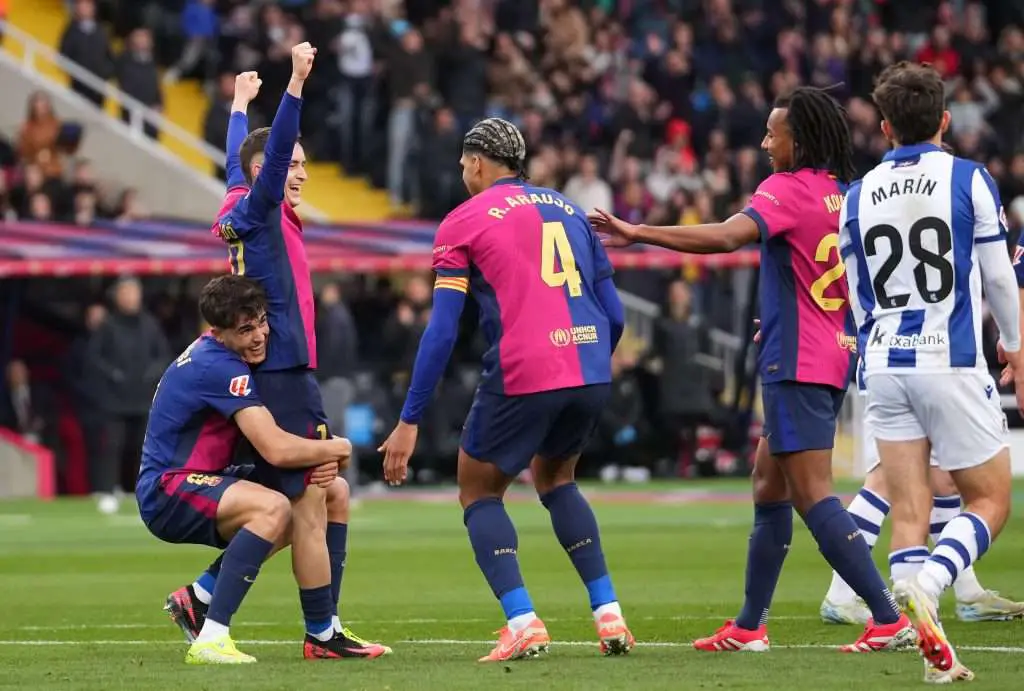 Dos jóvenes talentos del Barcelona marcan sus primeros goles en la liga contra la Real Sociedad