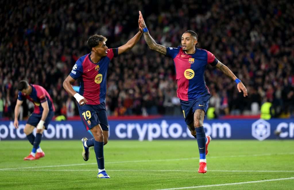 La nueva celebración de la pareja de Barcelona tras el gol contra el Benfica