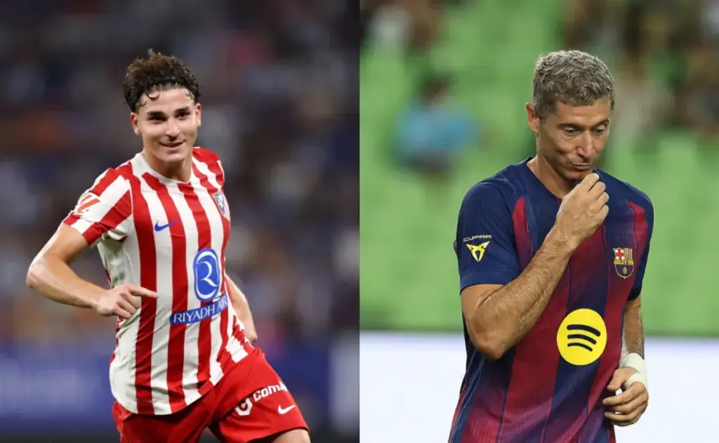 Julián Álvarez supera a Lewandowski en el desafío de Hansi en Barcelona